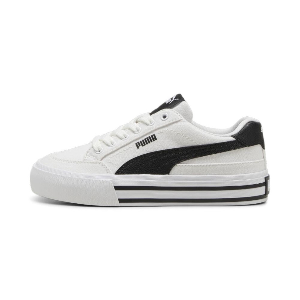 PUMA Court Classic Vulc Sneaker  White Black  4 US Unisex Big Kid