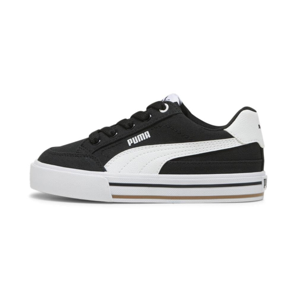 PUMA Court Classic Vulc Sneaker  Black White  4.5 US Unisex Big Kid