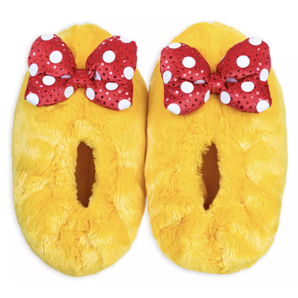 Disney Women's Minnie Mouse Plush Slippers  Yellow  Small