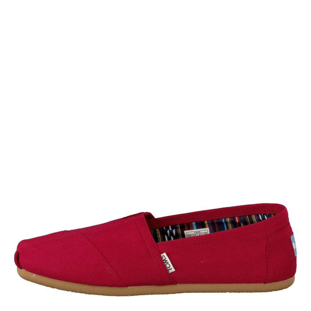 TOMS Women's Espadrille Loafer Flat  Red Canvas  8