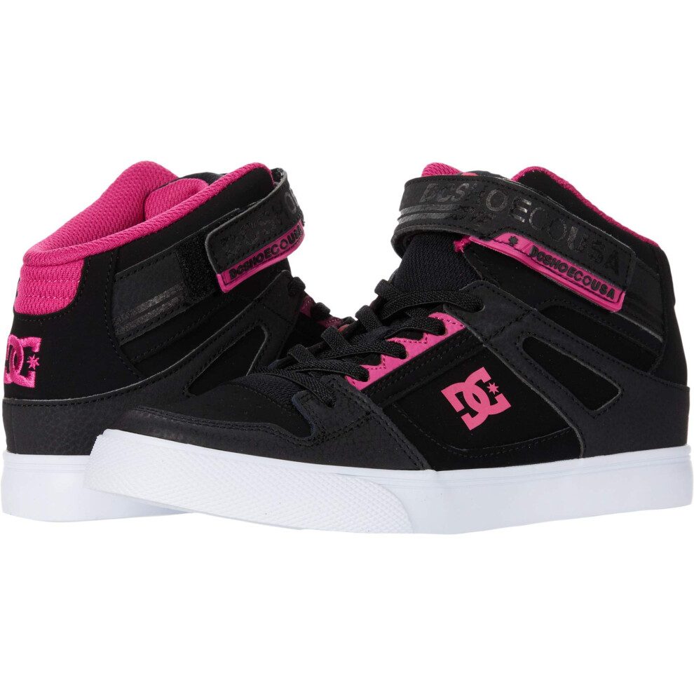 DC girls Pure High-top Ev Youth Skate Shoe  Black/Pink/Black  3 Big Ki