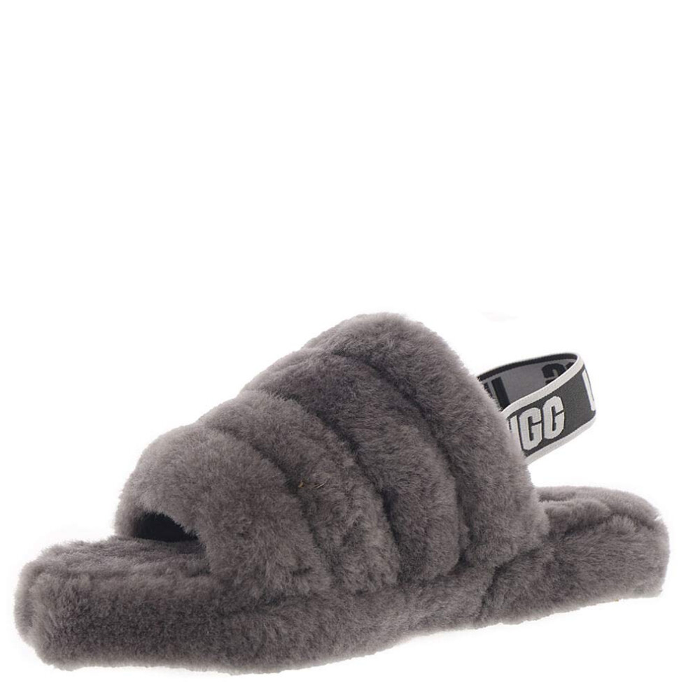 UGG Kids' Fluff Yeah Slide Slipper  Charcoal  7 M US Toddler