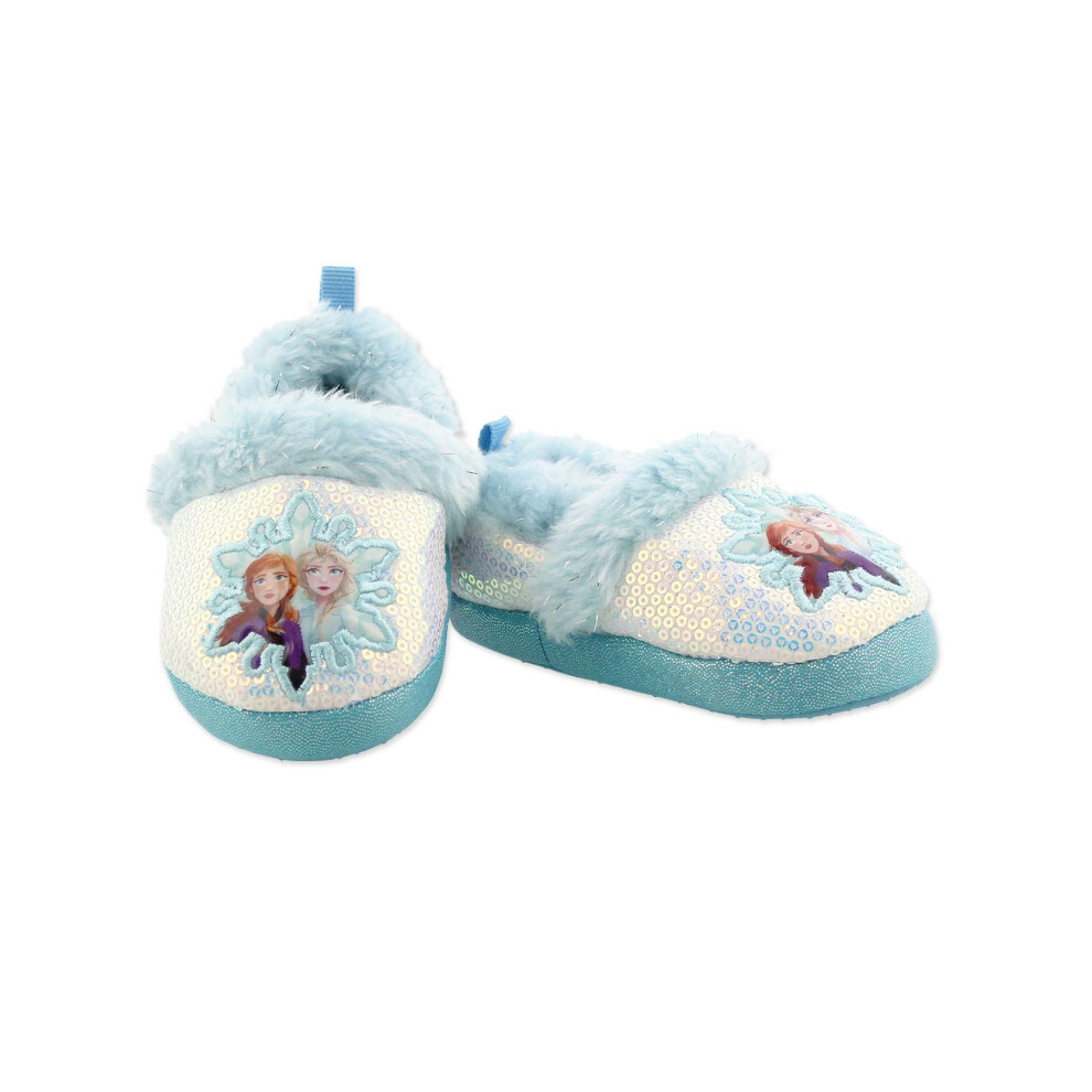 Disney Frozen 2 Elsa Anna Girls Toddler Plush A-Line Slipper  Blue  11