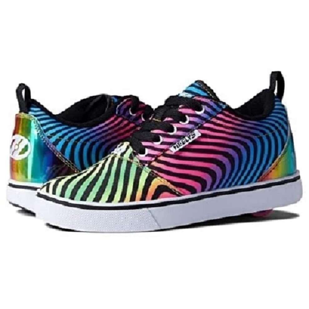 HEELYS Girls Pro 20 Prints Wheeled Heel Shoe  Black/Rainbow  6 Big Kid