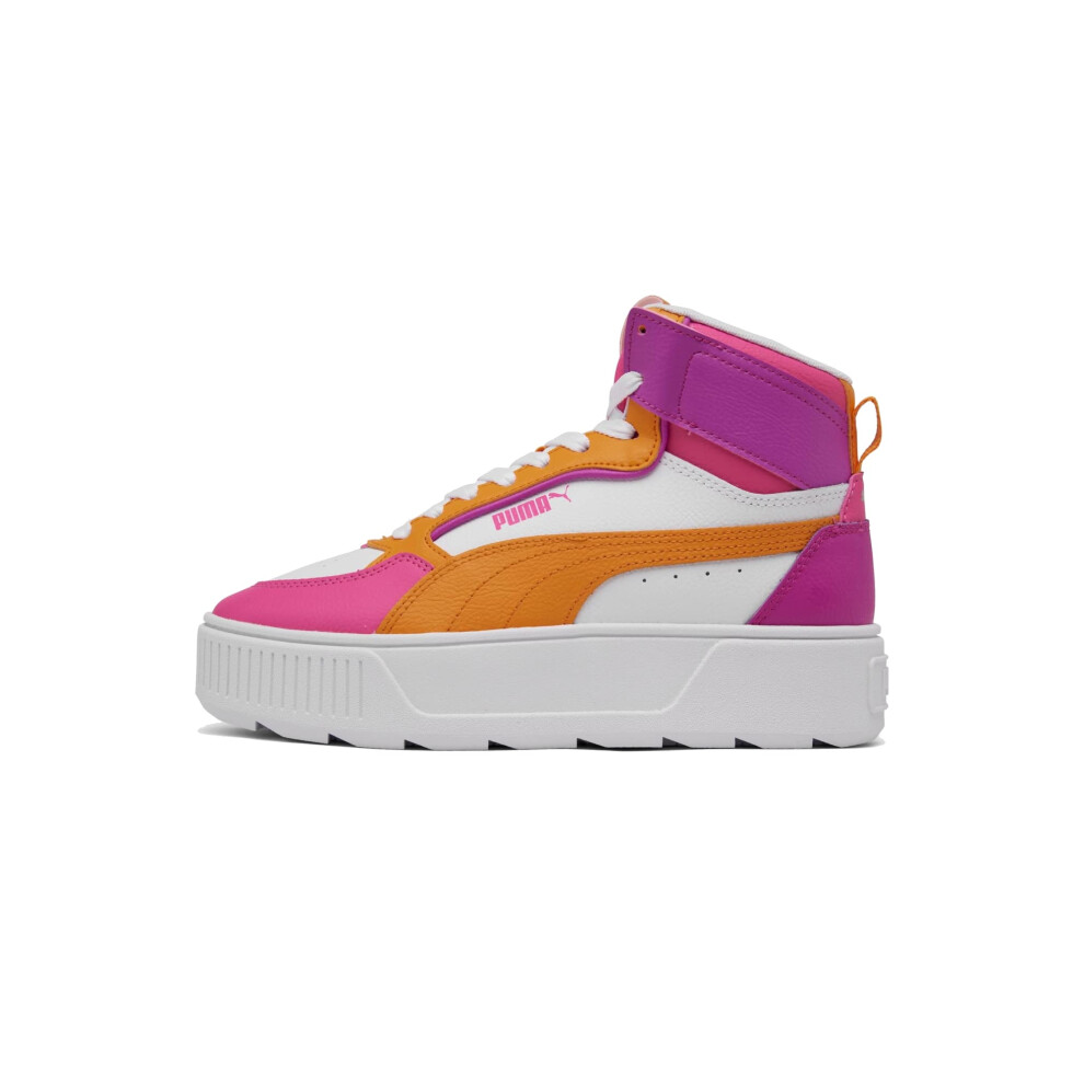 Puma Karmen Rebelle Mid Sneaker  White-Vibrant Orange-Fuchsia Purple