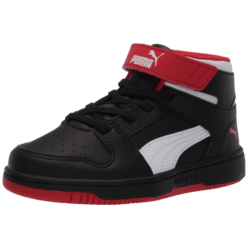 PUMA Rebound Layup Sl (Big Kid) Puma Black/High Risk Red/Puma White 6