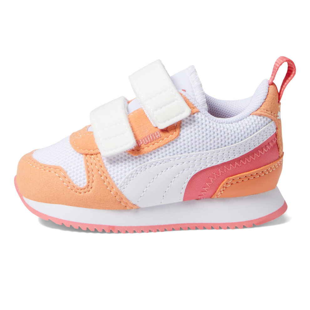 PUMA R78 Hook and Loop (Toddler) Puma White/Puma White/Orange Peach 9