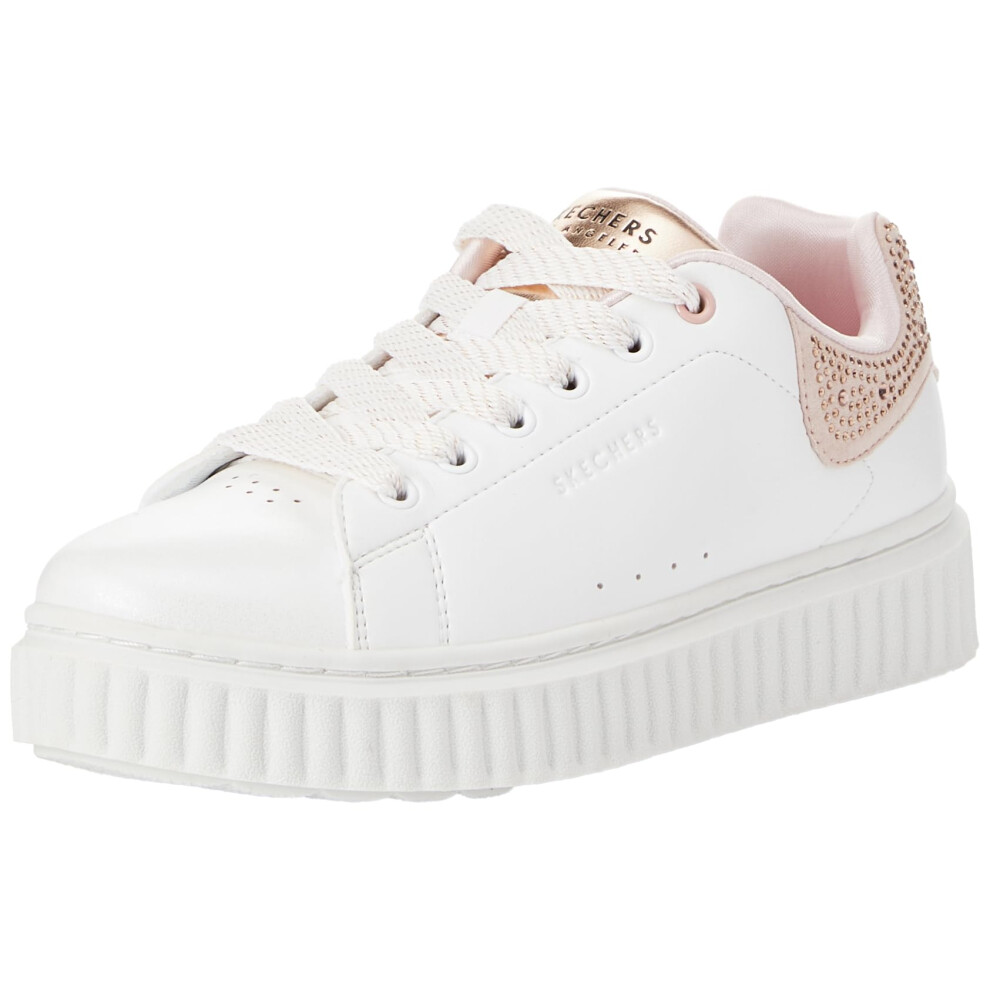 Skechers Kids Girls Hi Ridge Sneaker  White/Rose Gold  4 Big Kid