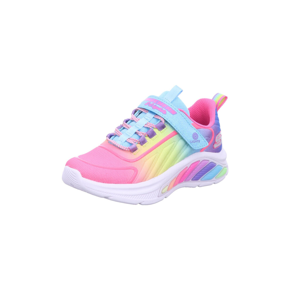 Skechers Girls Rainbow Cruisers Sneaker  Turquoise/Multi  13 Little Ki