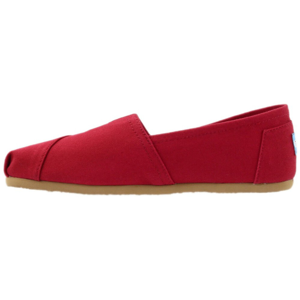 TOMS Women's Classic Core Alpargata Slip-On  Red Canvas  12 Medium US