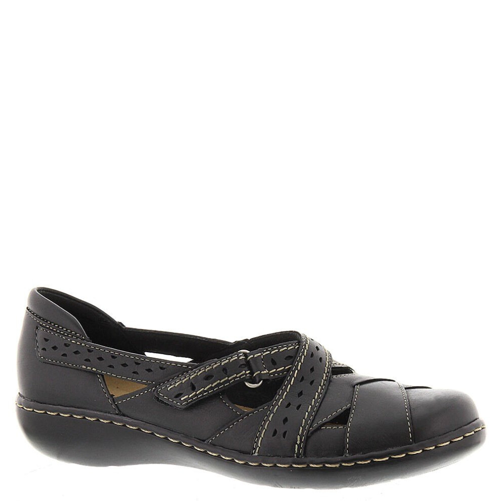 Clarks Women's Ashland Spin Q Slip-On Loafer  Black  7 X-Wide