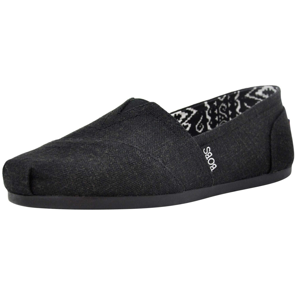 Skechers BOBS from Women's Plush Fashion Slip-On Black/Black Flat 7.5