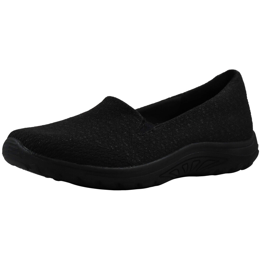 Skechers Women's Reggae Fest-Wicker Black/Black Loafer Flat 10 M US