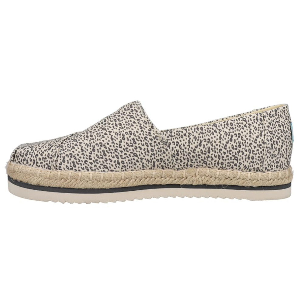 TOMS Womens Alpargata Platform Rope Leopard Slip On Flats Casual - Bro