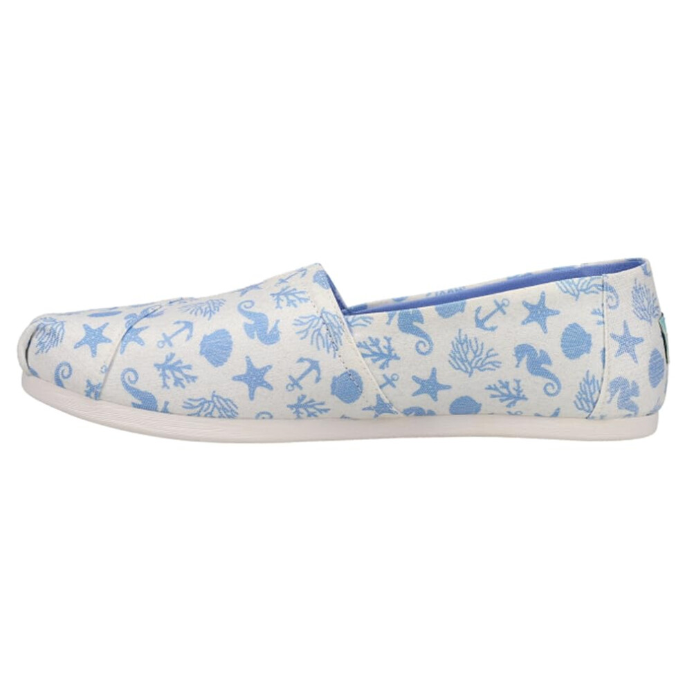 TOMS Womens Alpargata Sea Graphic Slip On Flats Casual - White - Size