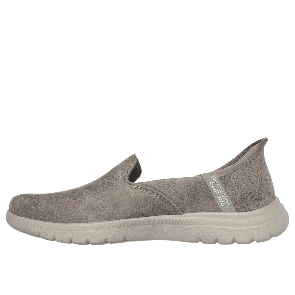 Skechers Women's Slip on Loafer  Taupe  8.5