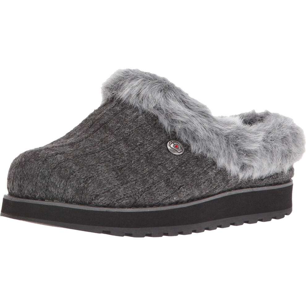 Skechers BOBS Women's Keepsakes Ice Angel Slipper  Charcoal  5 W US