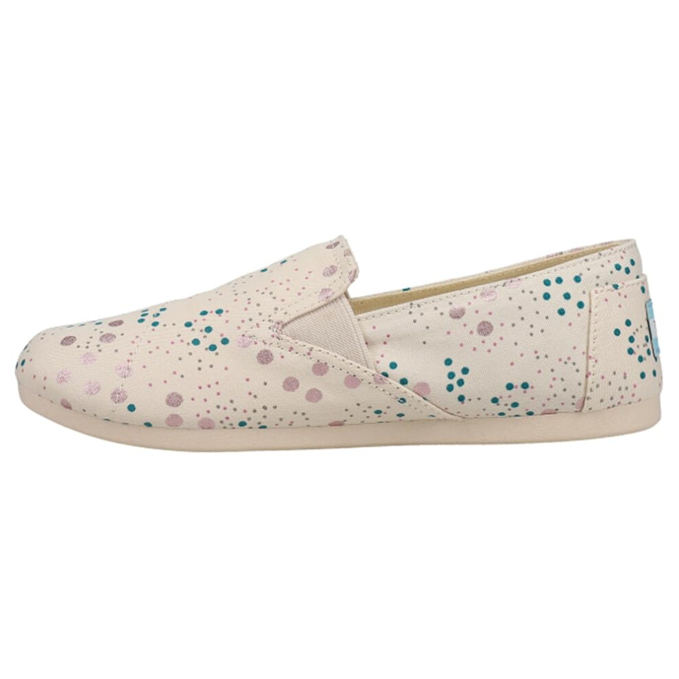 TOMS Womens Redondo Polka Dot Slip On Flats Casual - Off White - Size