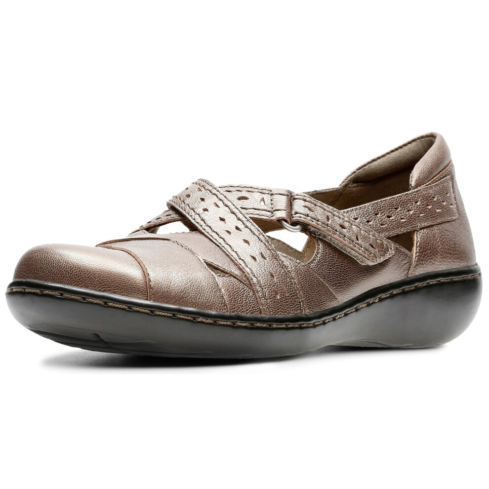 Clarks Women's Ashland Spin Q Slip-On Loafer  Pewter  10