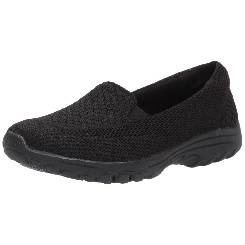 Skechers Women's Sporty Loafer Flat  Black/Black  8