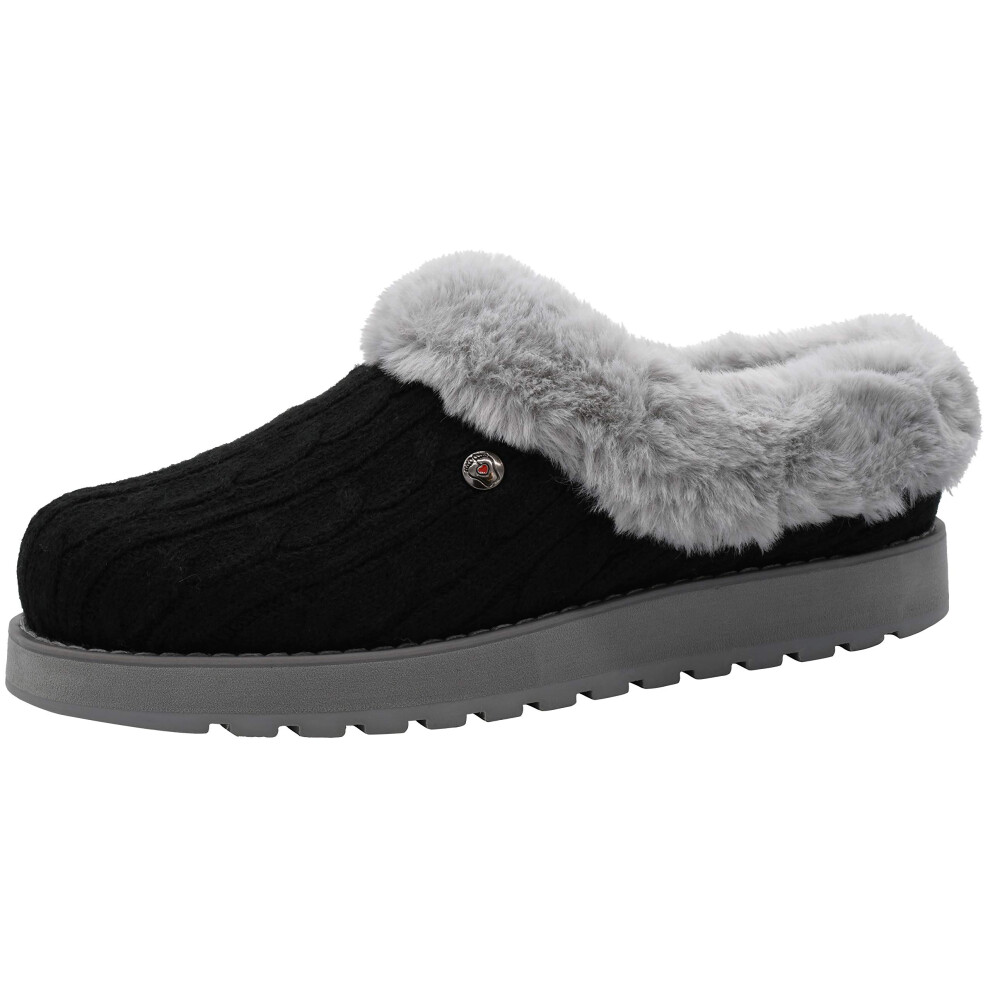 Skechers BOBS from Women's Keepsakes Ice Angel Black/Grey Slipper 8.5