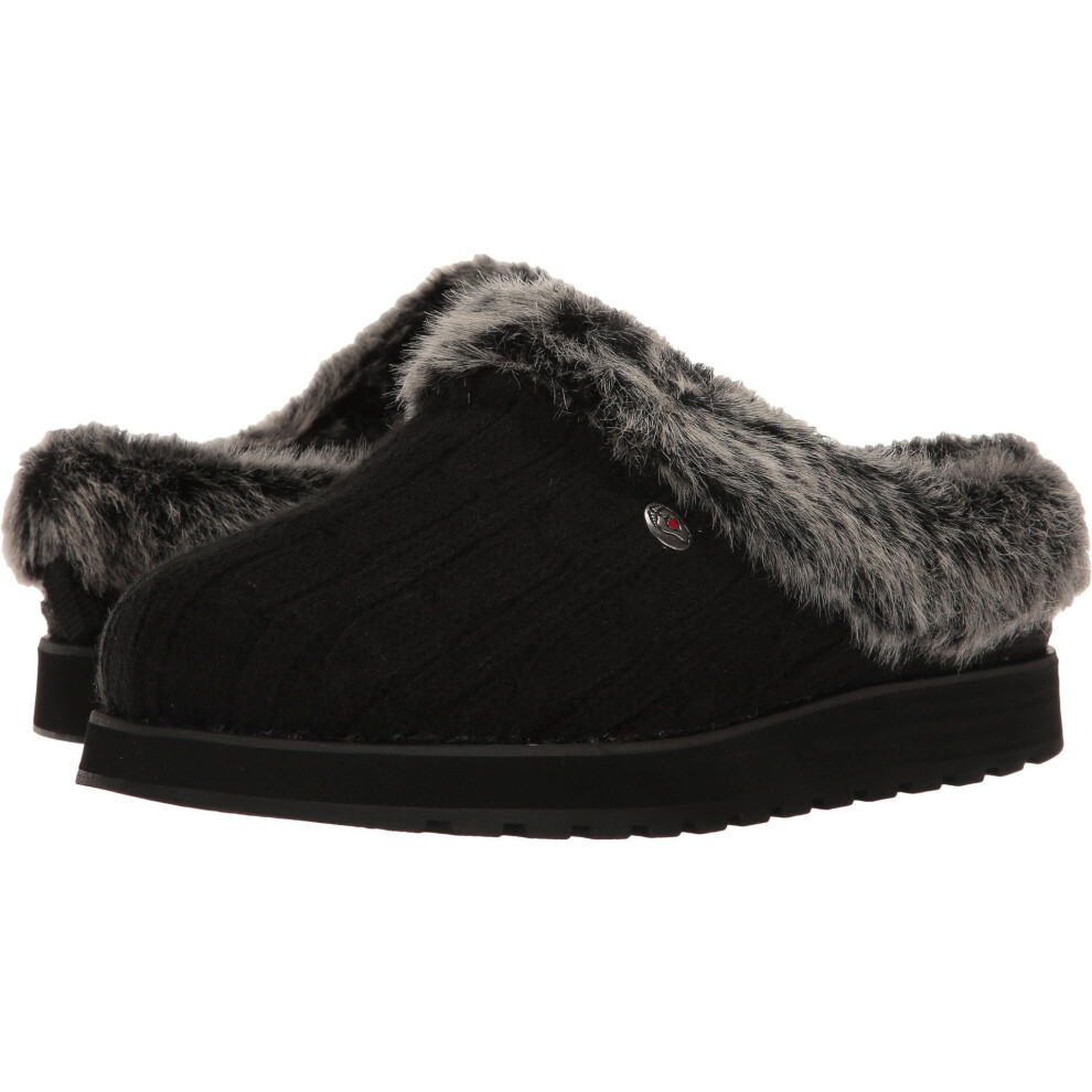 Skechers BOBS Women's Keepsakes - Ice Angel Slipper  Black  5 W US