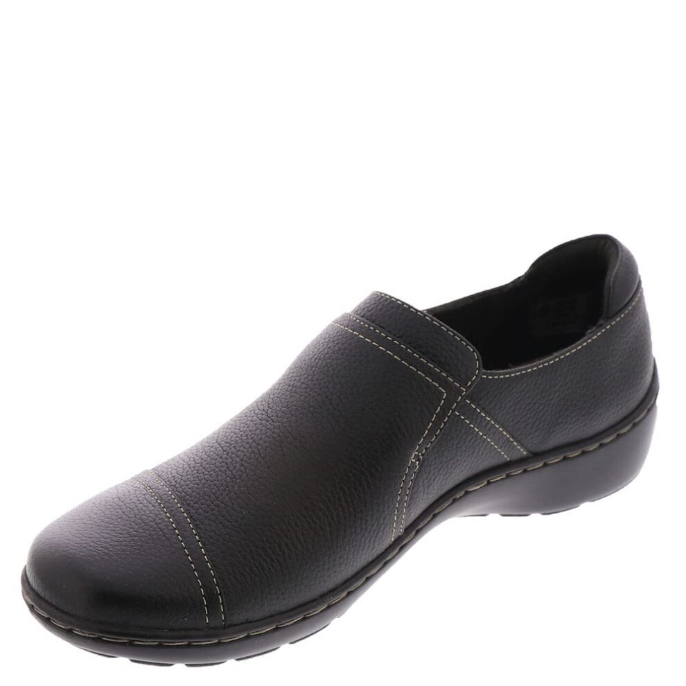 Clarks Women's Cora Poppy Loafer  Black Tumbled  8 Narrow