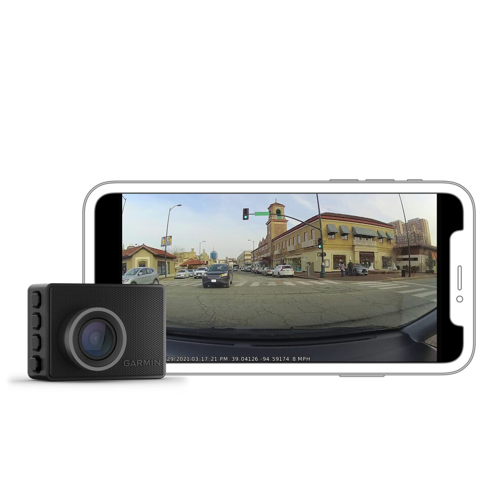 Garmin Dash Cam 47  1080p and 140-degree FOV  Monitor Your Vehicle Whi