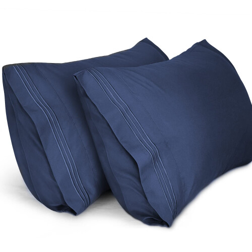 Lirex Pillow Cases (2 Pack)  1800 Thread Count Embroidered King Size S