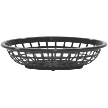 Tablecraft Black Polyethylene 7-3/4"" Oval Side Order Basket