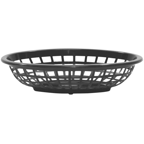 Tablecraft Black Polyethylene 7-3/4"" Oval Side Order Basket