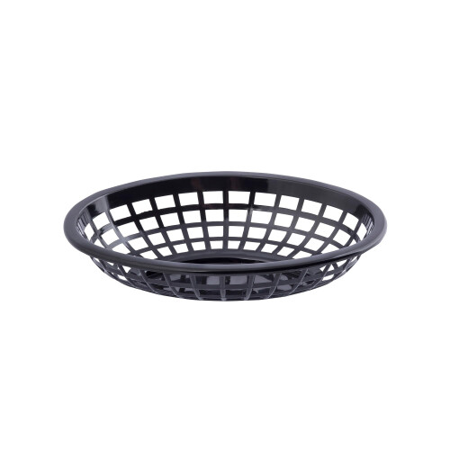 Tablecraft Black Polyethylene 7-3/4"" Oval Side Order Basket 1