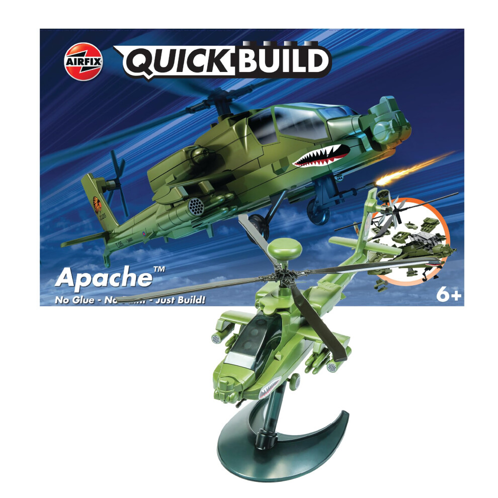 Airfix Quickbuild Boeing Apache Airplane Model Kit  Multi