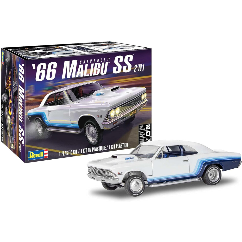 Revell 85-4520 1966 Chevy Malibu SS 2N1 Model Car Kit 1:24 Scale 92-Pi