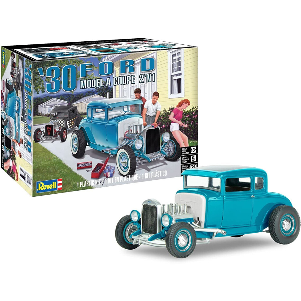 Revell 85-4464 1930 Ford Model A Coupe 2'N1 1:25 Scale 154-Piece Skill