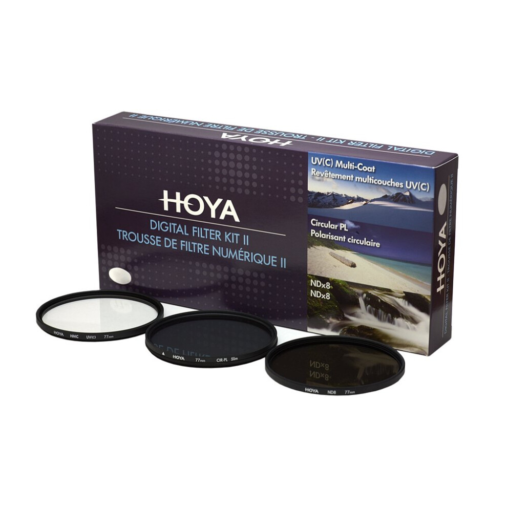 Hoya 62mm (HMC UV/Circular Polarizer / ND8) 3 Digital Filter Set with