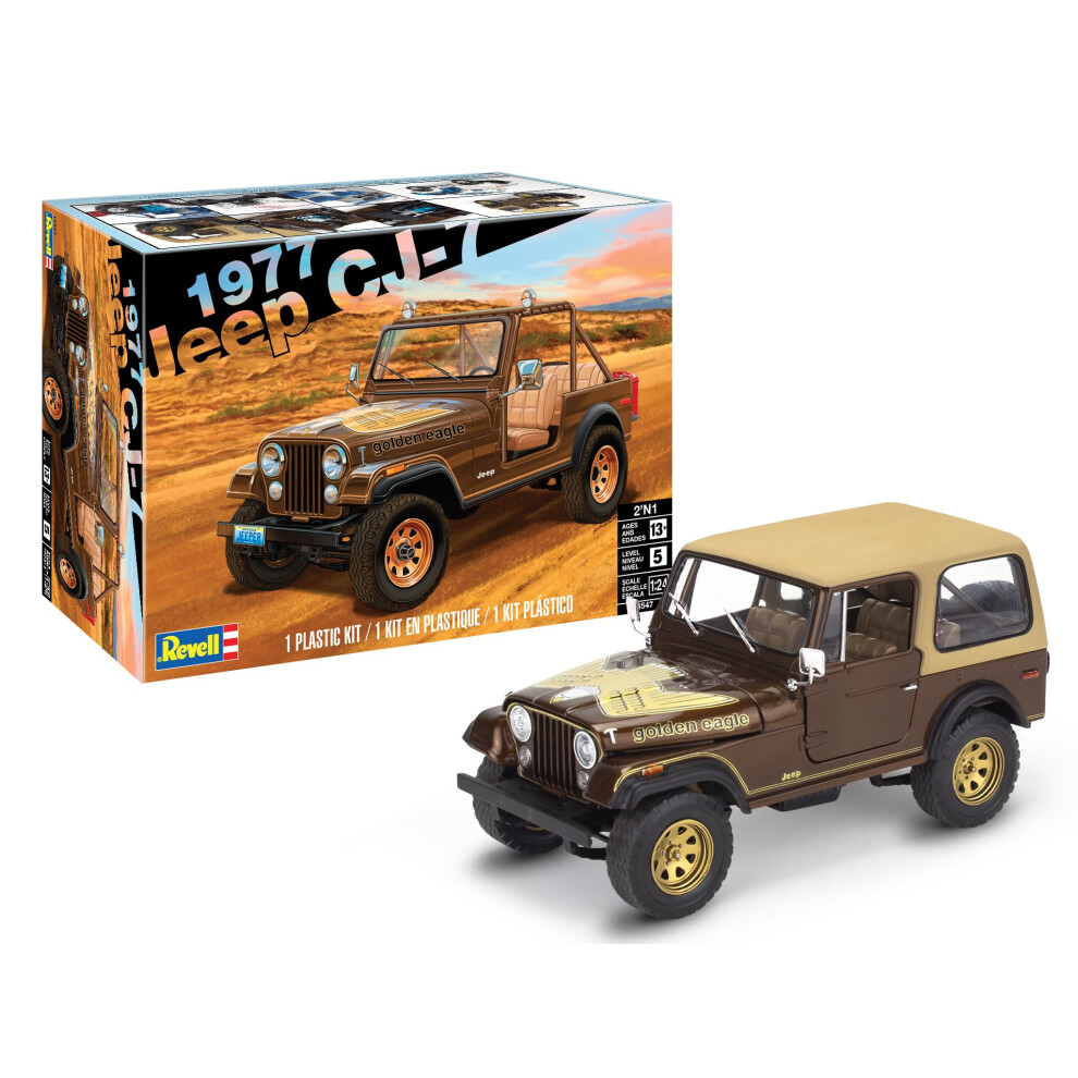 Revell 14547 '77 Jeep CJ-7 2'N1 1:24 Scale 136-Piece Skill Level 5 Mod