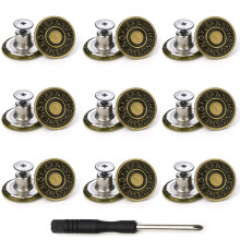 Arokimi Jeanskn pfe, Ersatzkn pfe f r Hosen, sofort n hfrei, mit Werkzeug, 17 mm
