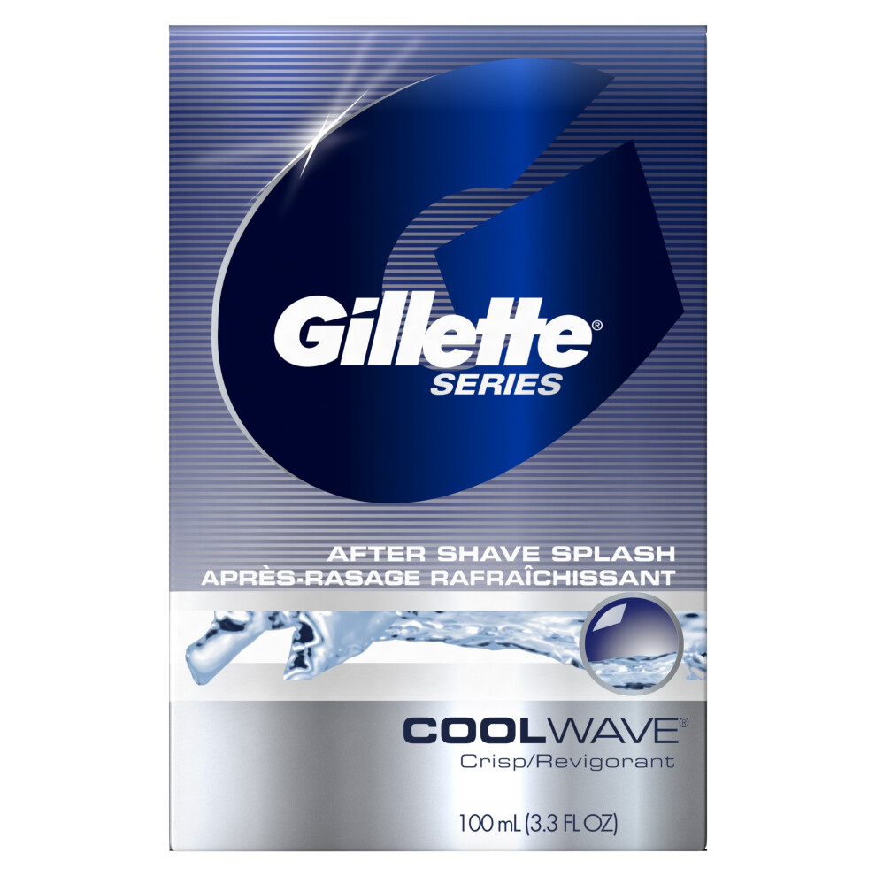 Gillette The Series Aftershave Splash  Cool Wave  3.3 Fl Oz Bottle (Pa