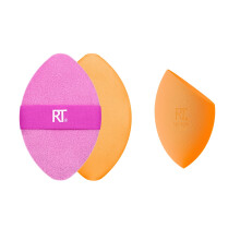 Real Techniques Miracle Complexion Sponge + Miracle 2-In-1 Powder Puff, Makeup Blending Sponge & Dual-Sided Powder Puff, For Liquids, Creams, & Powder