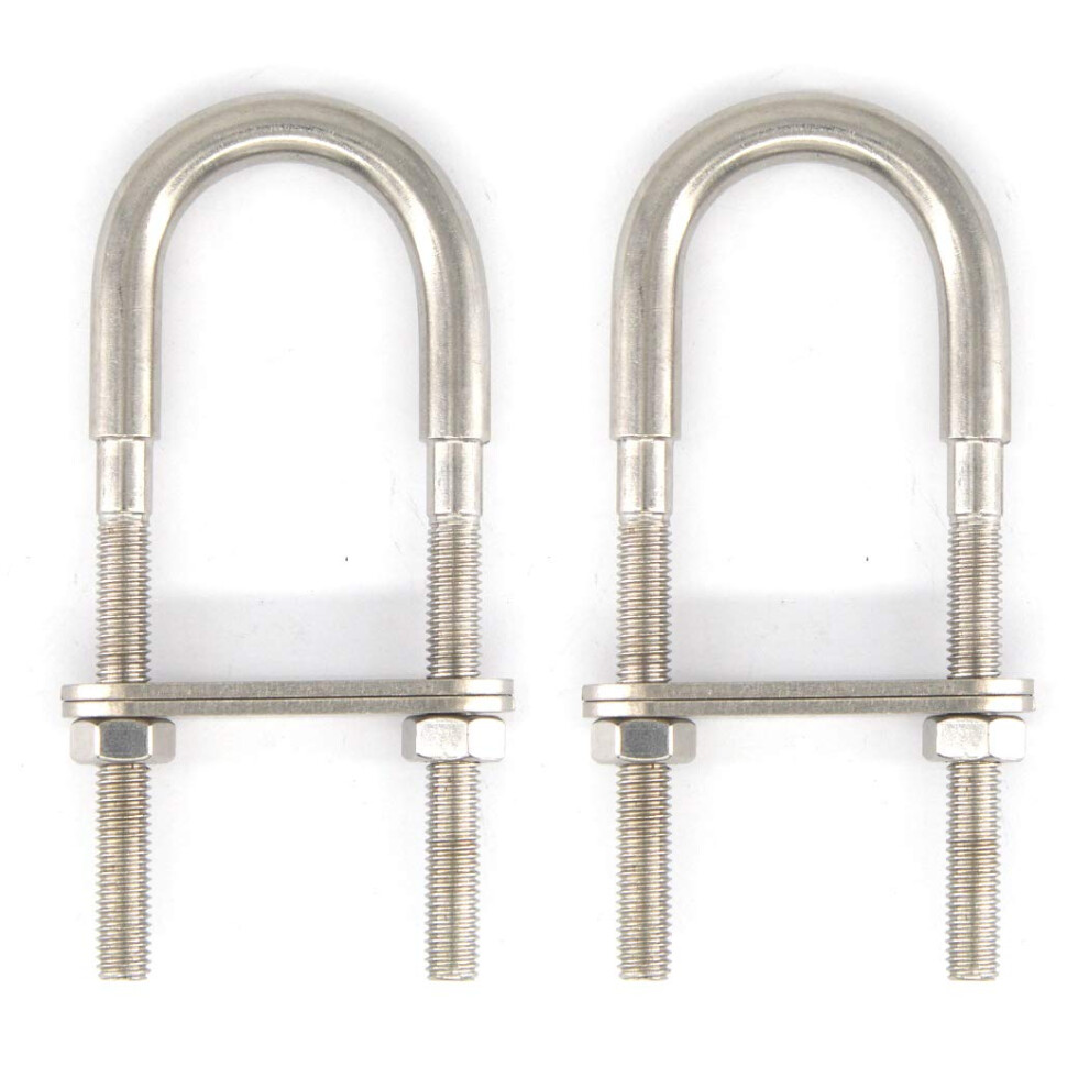 304 Stainless Steel U Bolt Set Marine Boat Deck Hardware M6x90 2Pcs 703931273368