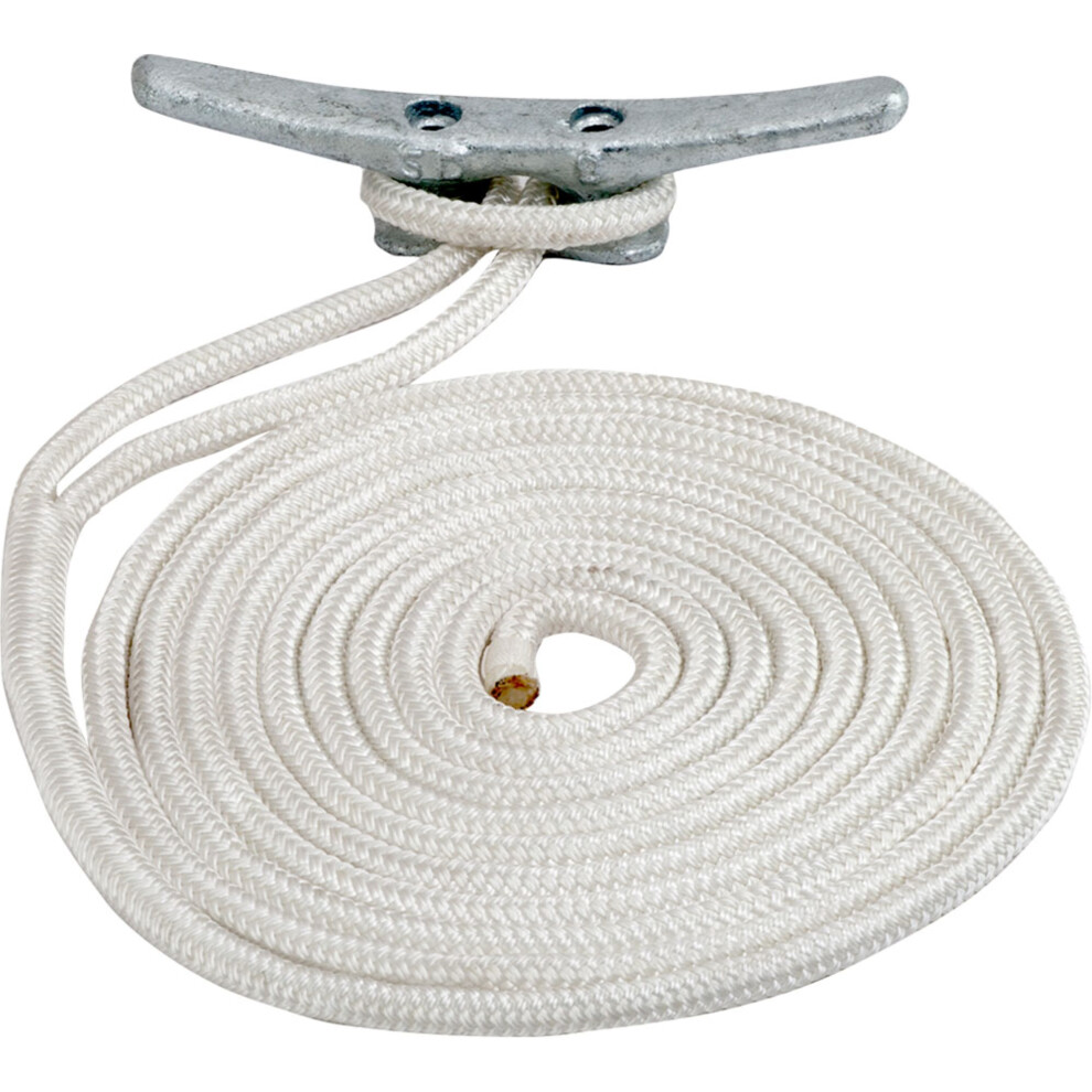 Sea Dog Double Braided Nylon Dock Line 1/2"" X 20' White 035514302371