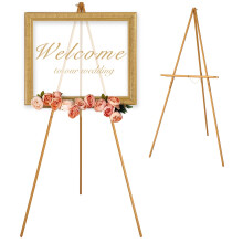 VISWIN opgraderet 63"""" guldtr? staffeli stativ til skilt Stativ staffeli til bryllup skilte stativ Velkommen Board Plakat Billede Canvas Art Staf