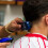 JOHNNY B. Professional Compact Barber Brush, Soft Nylon Bristles (Blue) 5