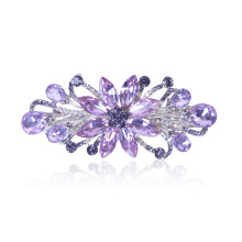 Sankuwen Fiori Design Gioielli Lusso Fermaglio Capelli Strass, Regali Perfetti per la Festa della Mamma (Viola)