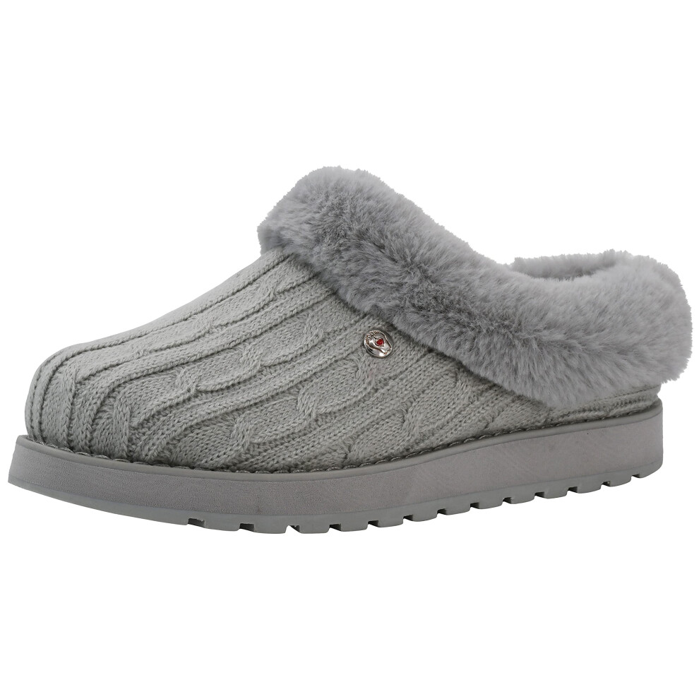 Skechers BOBS from Women's Keepsakes Ice Angel Slipper  Light Grey  8.