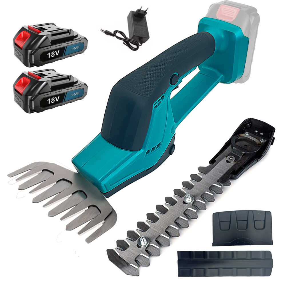 2 in 1 Cordless Hedge Trimmer Grass Shears+2Battery+Charger-Makita Compatible