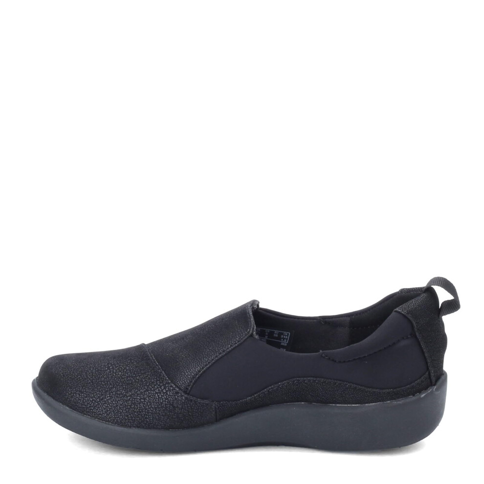 Clarks Women's CloudSteppers Sillian Paz Slip-On Loafer  Black Synthet