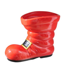 Red Boots Vase Santa Boots Container Red Holiday Planter Realistic Christmas Flower Pots For Kitchen Living Room