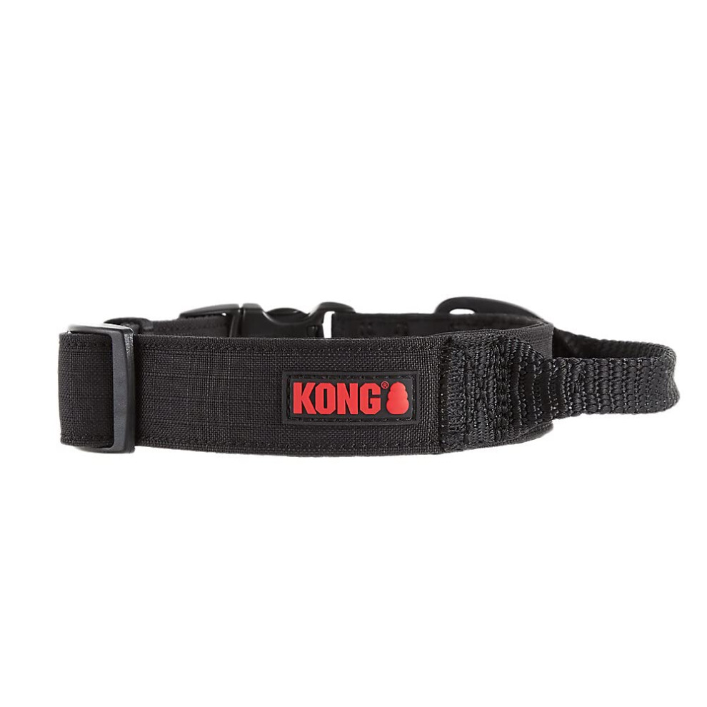 KONG Ultra Durable Padded Comfort Handle Dog Collar (Medium  Black)